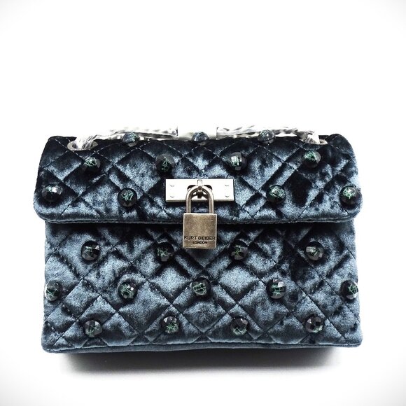 Kurt Geiger Handbags - KURT GEIGER LONDON Mini Brixton Velvet Shoulder Bag